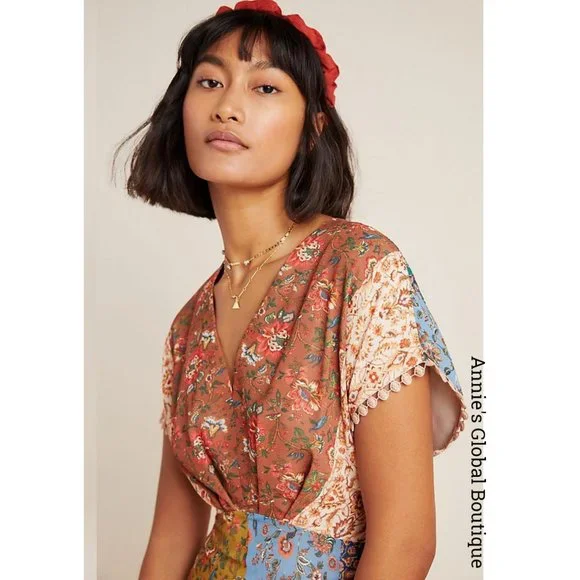 NWT, Anthropologie Angelica Sachin and Babi Embroidered Flounced Maxi Dress - Picture 6 of 15